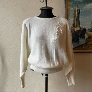 Vintage 1980s acrylic nylon blend dolman sleeve sweater size large